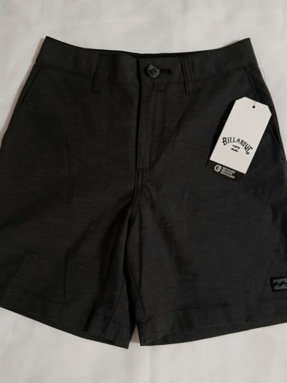 Billabong Boys Sz 8 Charcoal Flat Front Shorts Waist 24 NWT